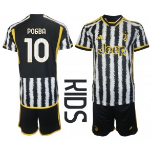 Juventus Paul Pogba #10 kläder Barn 2023-24 Hemmatröja Kortärmad (+ korta byxor)